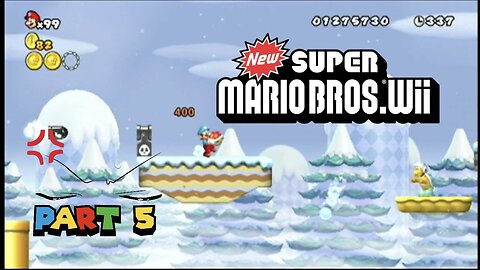 Ozzy vs. the Ice Brothers... Let's Play New Super Mario Bros. Wii (Wii) - World 3/Part 5 w/Friends