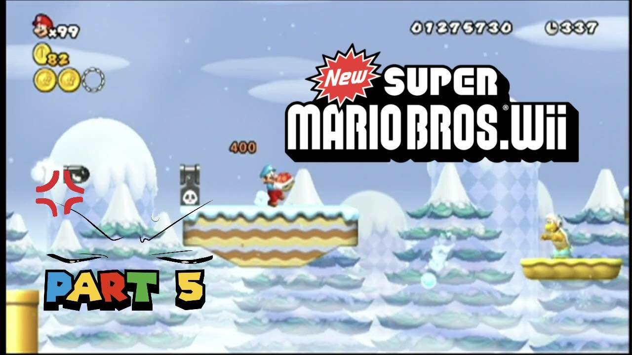 Ozzy vs. the Ice Brothers... Let's Play New Super Mario Bros. Wii (Wii) - World 3/Part 5 w/Friends