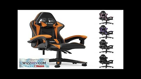 Gaming Chair Office Chair Ergonomic PU Leather Computer Desk Chair with Headrest Review