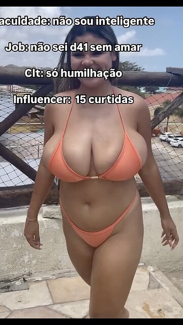 Huge Hispanic bikini breasts