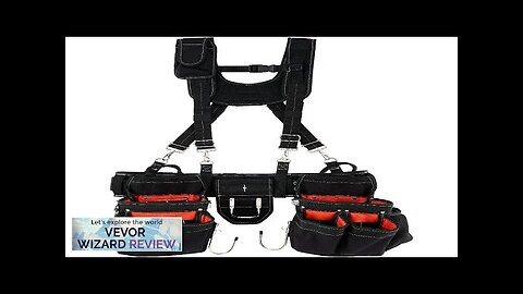 VEVOR Tool Belt with Suspenders 34 Pockets 29-54 inches Adjustable Waist Size Review