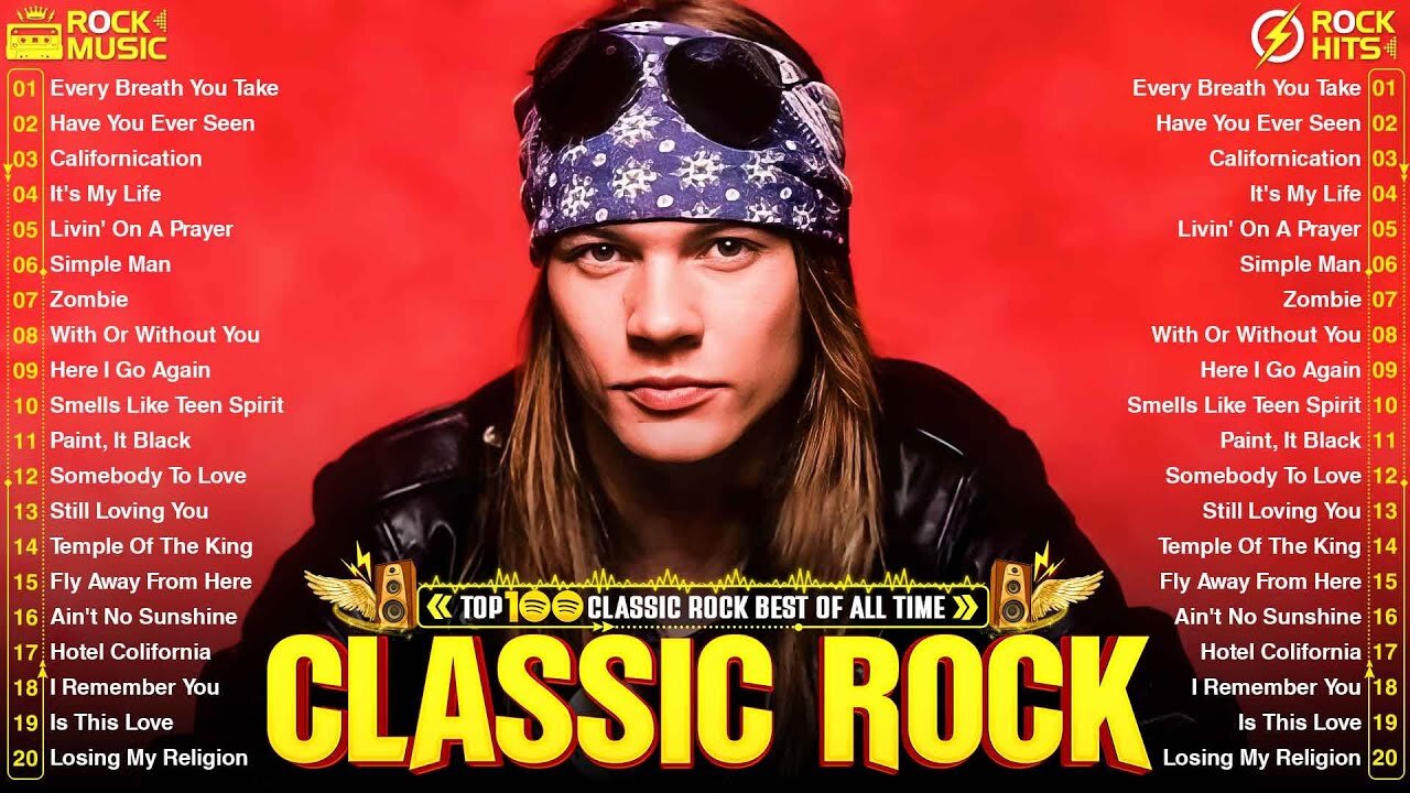 Nirvana, Led Zeppelin, Bon Jovi, Aerosmith, U2, ACDC 🤘 Classic Rock Songs 70s 80s 90s Full Album