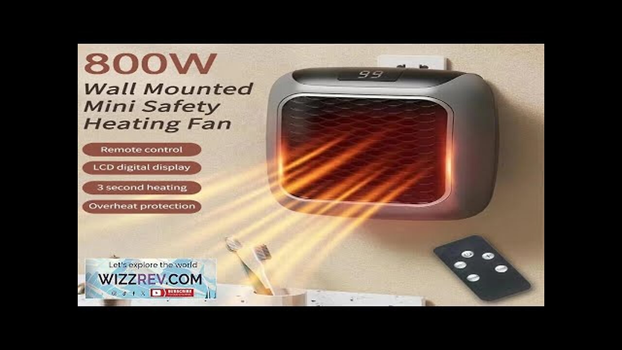 800W Mini Heater for Home Small Bathroom Heating Fans Wall Mounted PTC Review