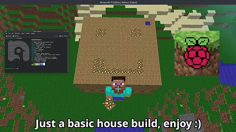 Building a simple house in Minecraft Pi Reborn edition