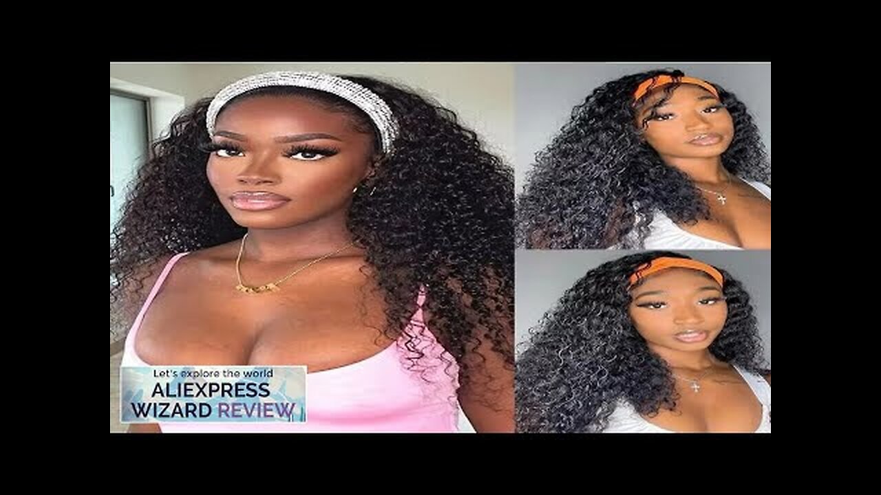 Human Hair Headband Wig Kinky Curly Glueless Full Machine Made Brazilian Remy Review