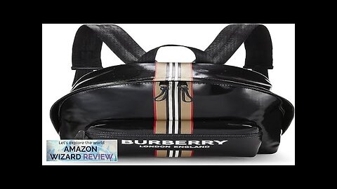 BURBERRY Pre-Loved Black Coated Canvas Icon Stripe Backpack BlackEye-catching and ultra Review