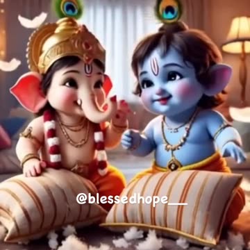 Cute Ganpati And Lord Krishna 🥰🥰