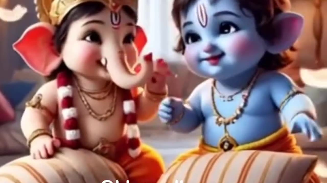 Cute Ganpati And Lord Krishna 🥰🥰