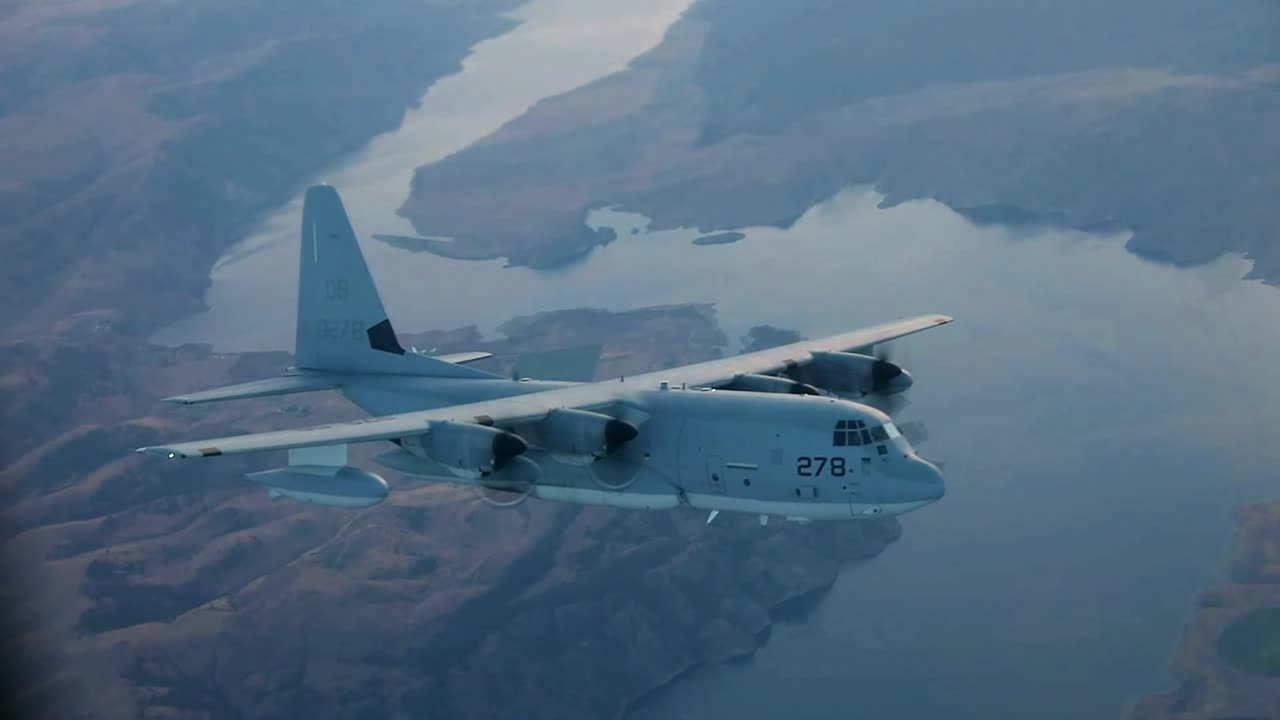 US Marines Refuel Midair Over Mountains During Exercise Evergreen 2024!