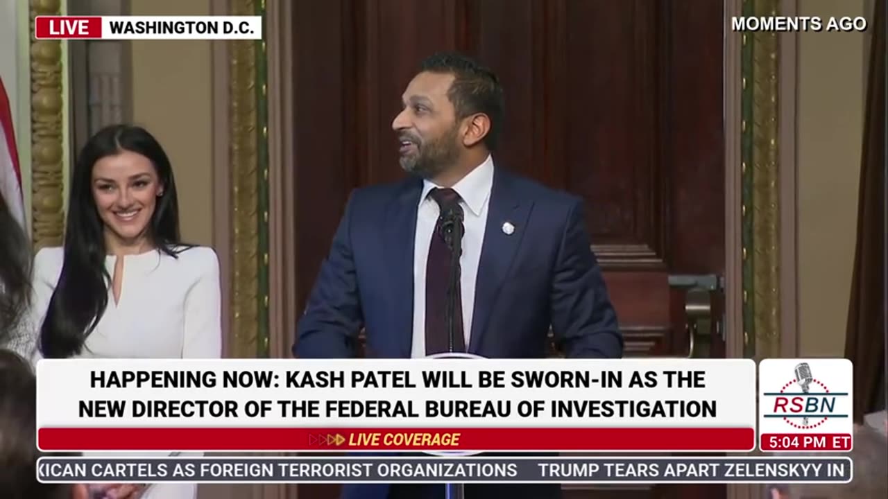 WATCH: Kash Patel Swears In to Become the Director of the FBI - 2/21/25