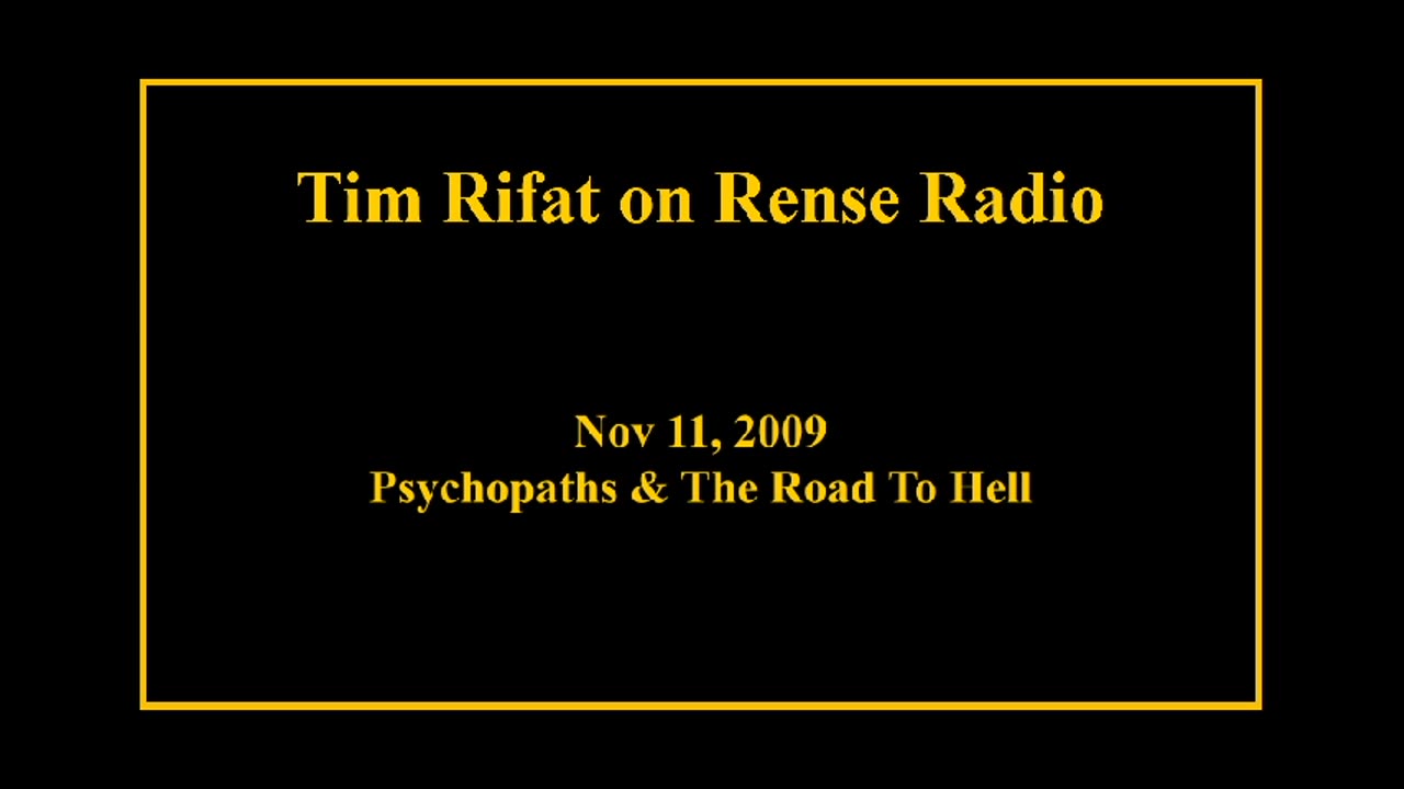 Nov 11, 2009 - Psychopaths & The Road To Hell