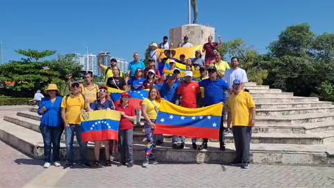 Protesta de venezolanos en Cartagena