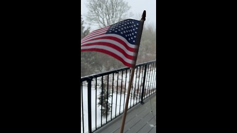 Snow and American Flag🇺🇸