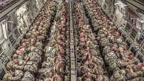 Paratroopers Static Line Jump From C-17. PSN EXPERIMENT