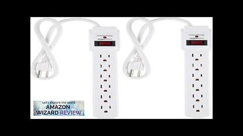 Amazon Basics Rectangular 6-Outlet 200 Joule Surge Protector Power Strip 2 Foot Review