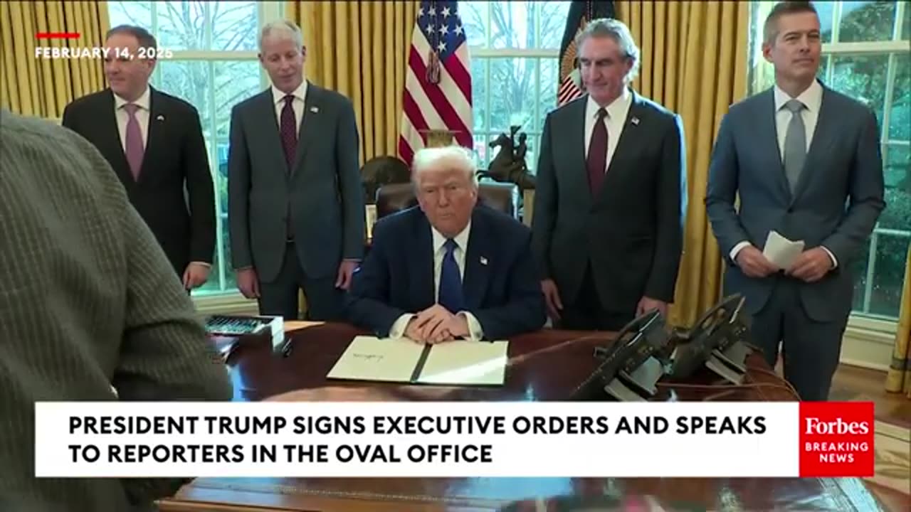 New : Trump Signs Multiple Excutive Orders While Taking Question From Reporters