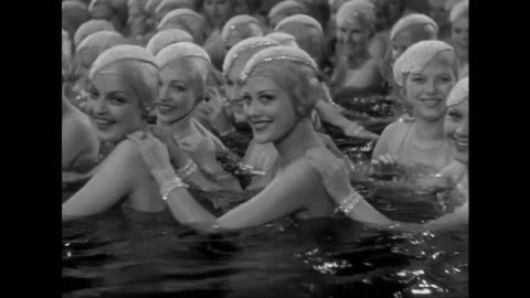 Footlight Parade (1933) - Complete 'By a Waterfall' swim spectacular Clip (pre-code) HD