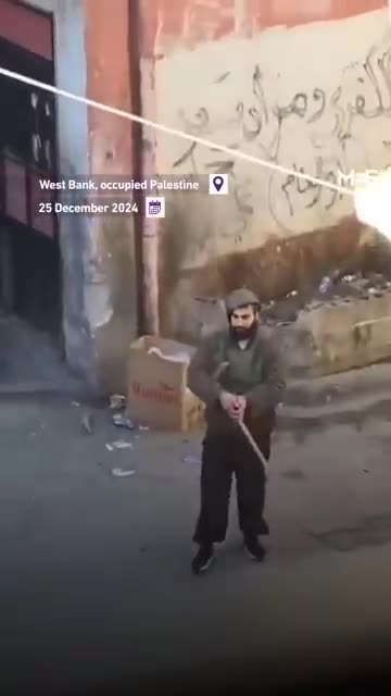 Genocidal Bolshevik khazars use Palestinians as human shields west bank