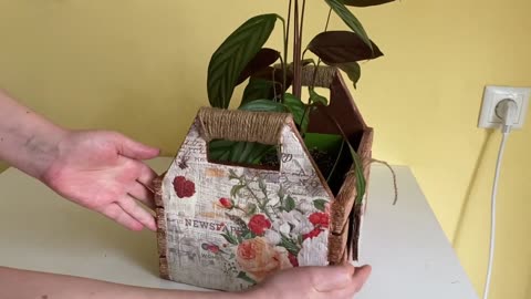 DIY FROM WASTE ( tree basket )