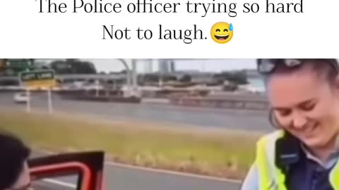 The Police Officer trying so hard Not to Laugh. 😂🤣