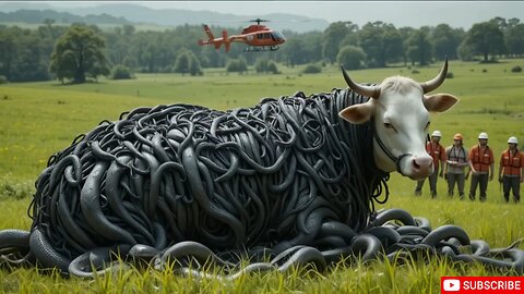 wow cow is covered with snakes #cow