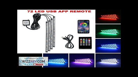 72LED Car Interior Ambient Foot Strip Light Backlight Remote with App Music Review