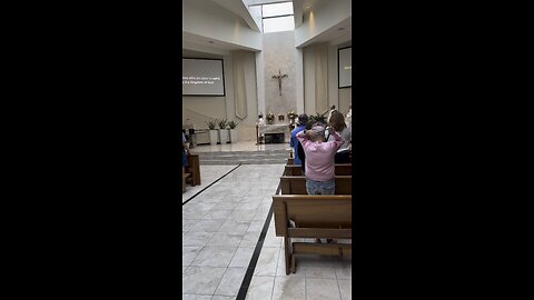 The mass ended going in peace