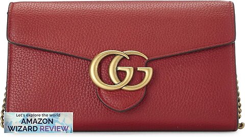 Gucci Pre-Loved Red Leather GG Marmont Wallet On Chain (WOC) Mini RedFrom Gucci's Marmont Review