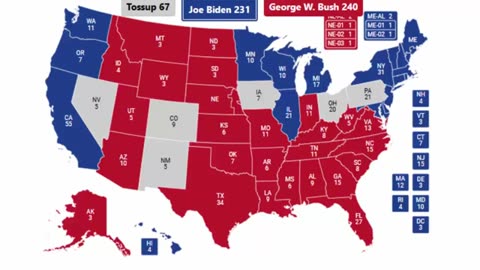 Alternate History 2004 Election Prediction - Joe Biden vs George Bush