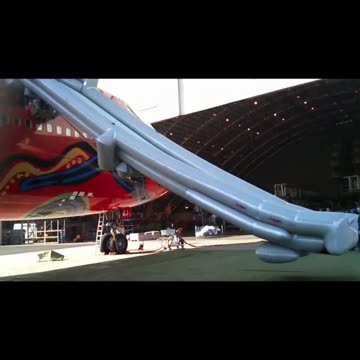 Watch Funny Qantas #B747 Escape Slide Shooting #Aviation #Flying #AeroArduino