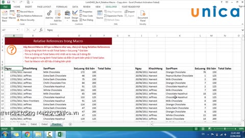 Bài 4 Cách sử dụng Relative References trong Macro