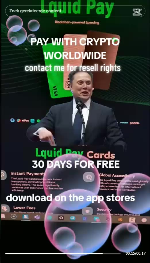 LQUID PAY - ELON MUSK - PAY WITH CRYPTO WORLD-WIDE - TOP TEAM ROB BUSER