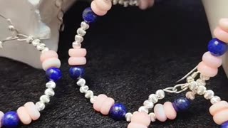 修正----GN-20241224-03 Lapis Lazuli silver pink opal Set Natural gemstone Premium Match S925