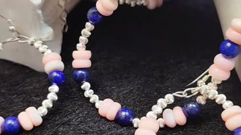 修正----GN-20241224-03 Lapis Lazuli silver pink opal Set Natural gemstone Premium Match S925