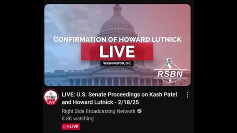 LIVE: U.S. Senate Proceedings on Kash Patel and Howard Lutnick - 2/18/25