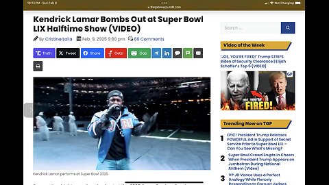 Kendrick Lamar Bombs Out at Super Bowl LIX Halftime Show (VIDEO)