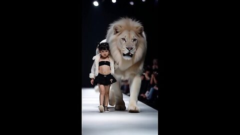 White lion __Cute baby__ fashion show #lion #baby #agt #shorts #rksedit #magic