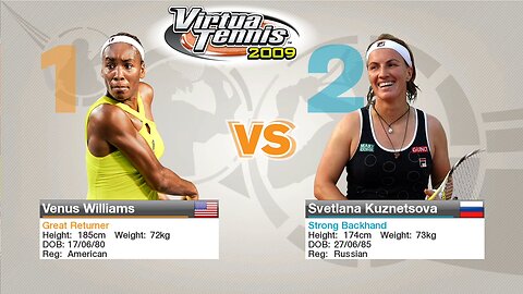 PC Virtua Tennis 2009: Venus Williams vs Svetlana Kuznetsova Gameplay