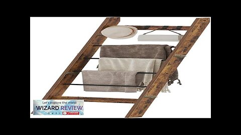 Blanket Ladder Shelf for Living Room Decorative Wood Quilt Rack with 4 Review