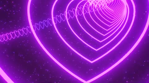 1217. Slowly Moving Through Wavy Colorful Purple Pink Neon Heart