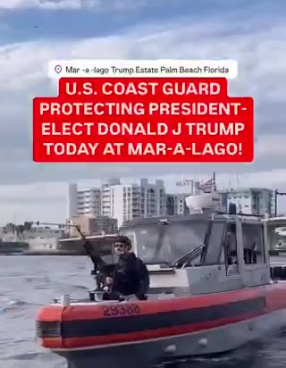 HOLY SH*T 🚨 Heres the U.S. Coast Guard today protecting President Trump at Mar-a-Lago 🔥