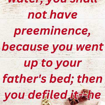 "Reuben: The Unstable Firstborn" Genesis 49:3,4#shorts #shortvideo #youtubeshorts #youtube #ytshorts