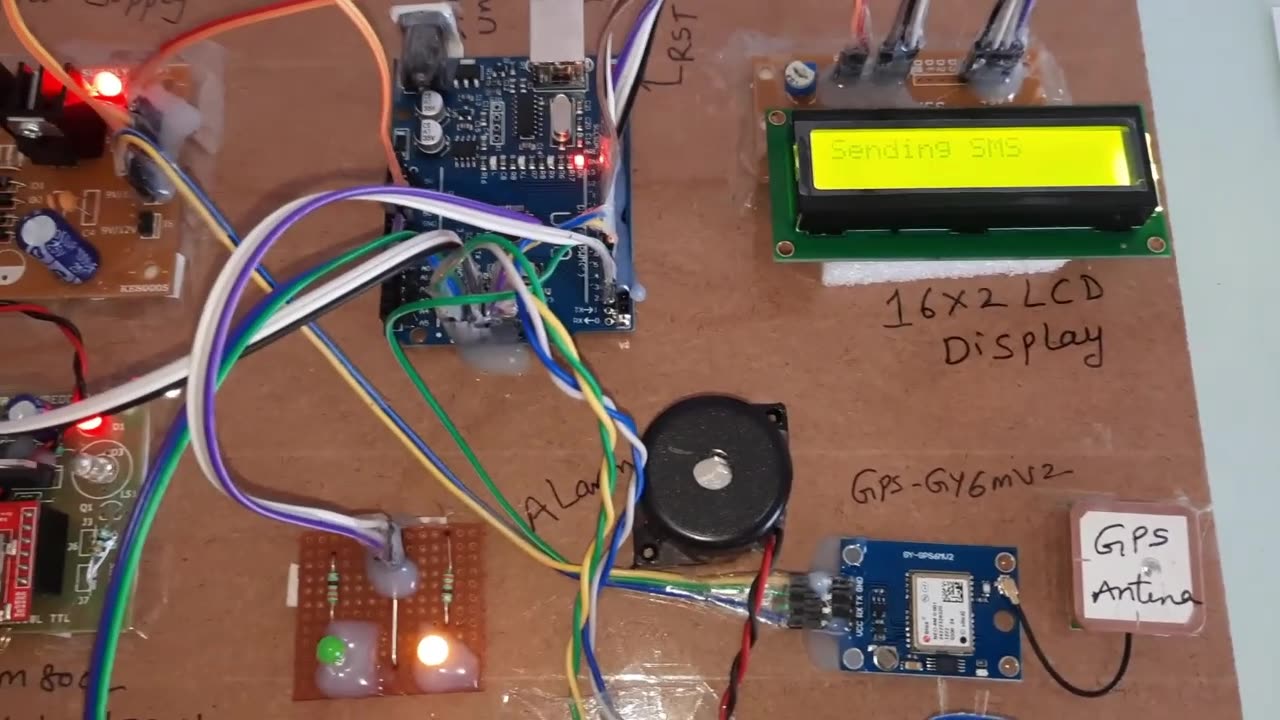 Arduino Based Alcohol Sense Engine Lock Using GPS & GSM Module with Ardiuno