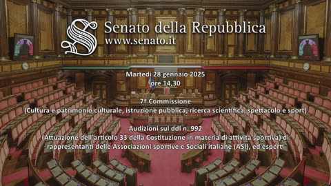 Roma - Attuazione dell'art. 33 della Costituzione in materia di attività sportiva (28.01.25)