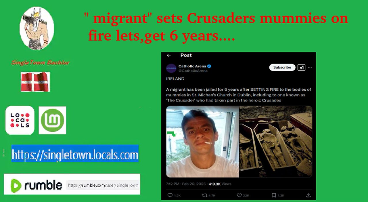 "migrant" sets Crusaders mummie on fire, and get 6 years behind bars.. ???? WHAT.-.