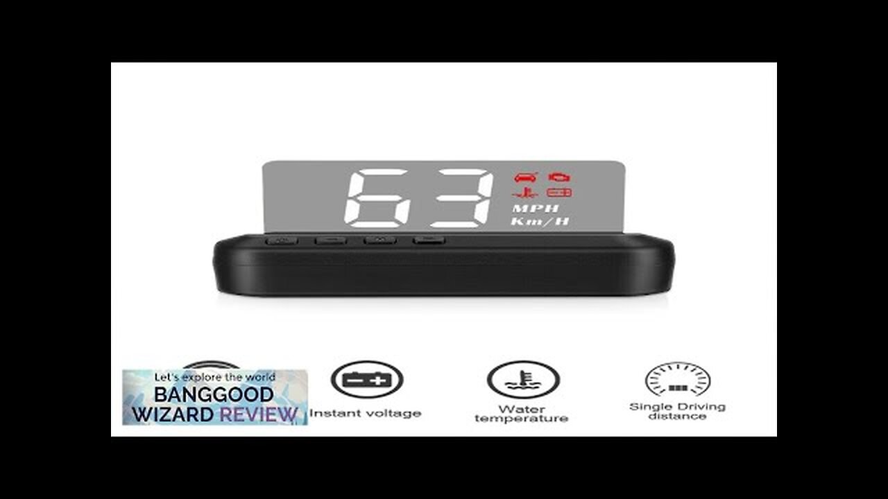 C100 Car OBD HD Speed Projector HUD Head-up Display Auto Speedometer KMH/MPH Review