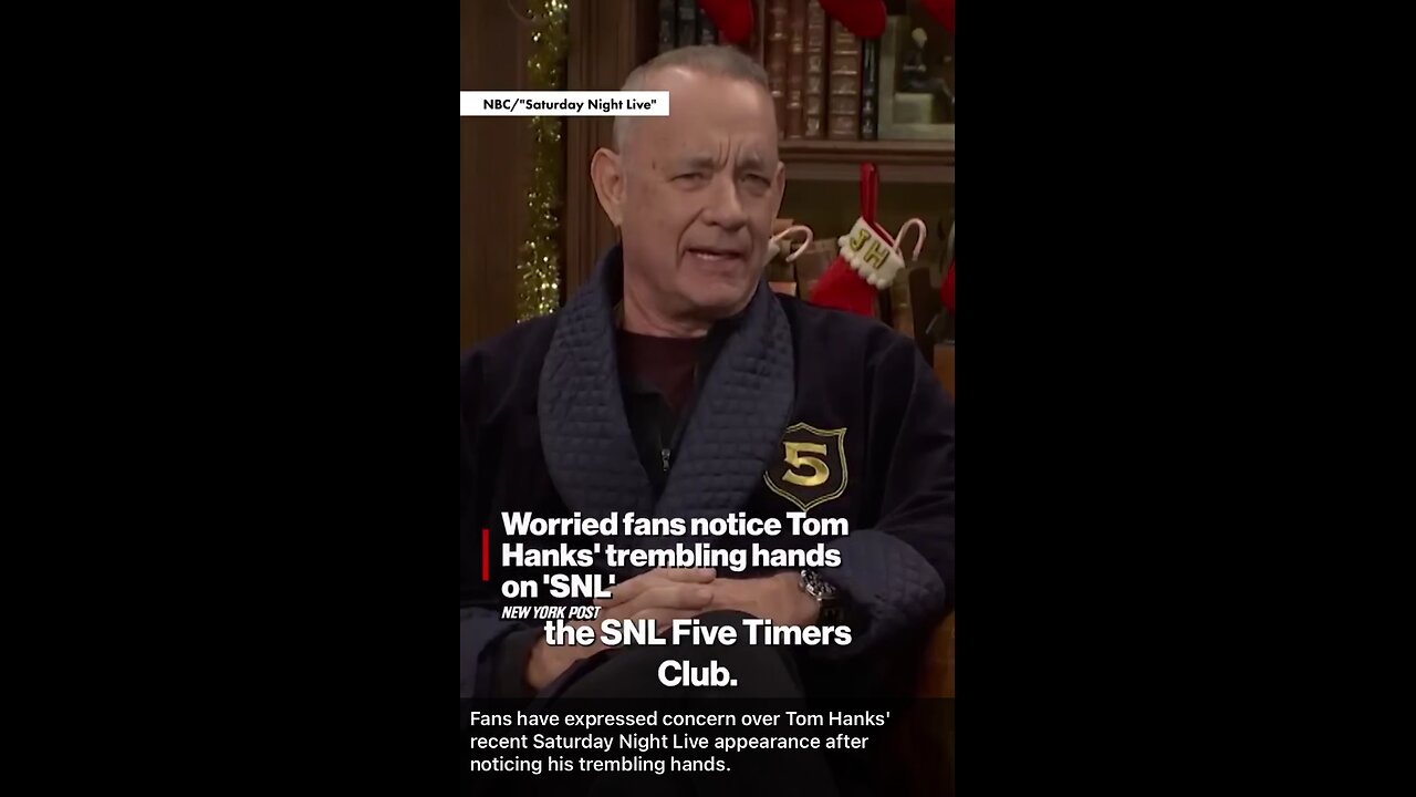 Tom Hanks on SNL has an uncontrollable left hand 🫲 he don’t look well