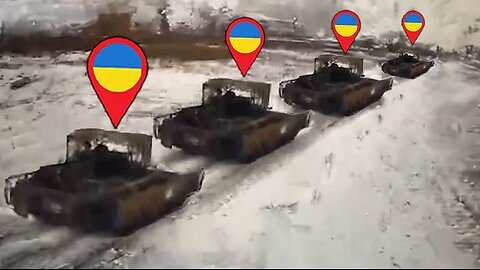 Russian Drones Brutally Destroy Huge Ukrainian Tank Convoy!