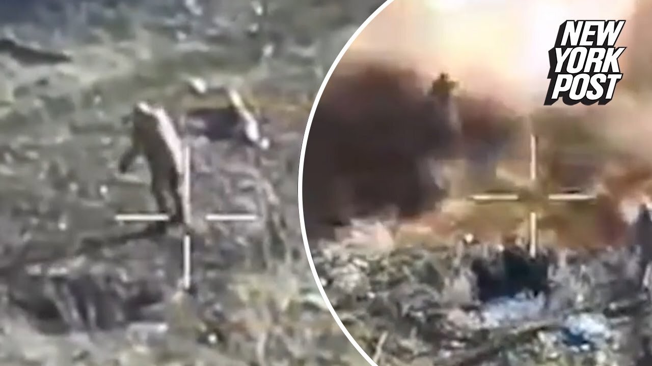 WATCH_ Russian soldier on crutches faces off with Ukrainian killer drone