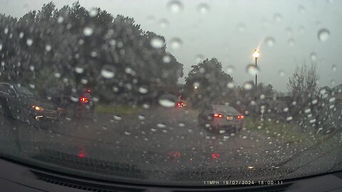 Driving through flash flooding